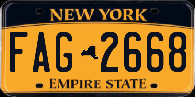 NY license plate FAG2668