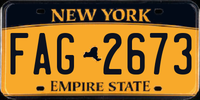 NY license plate FAG2673