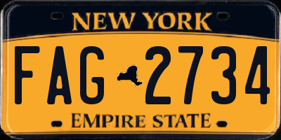 NY license plate FAG2734