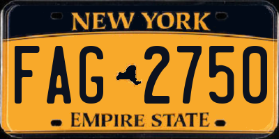 NY license plate FAG2750