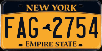 NY license plate FAG2754