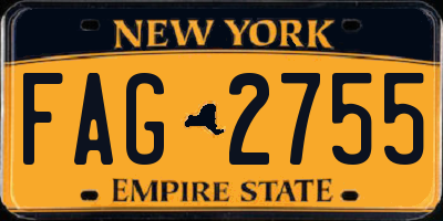 NY license plate FAG2755