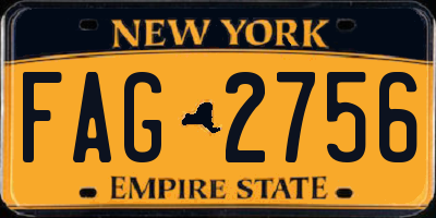 NY license plate FAG2756