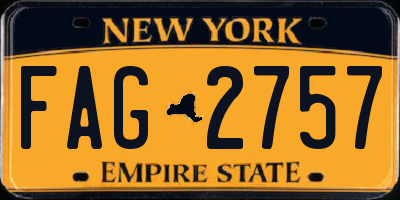NY license plate FAG2757