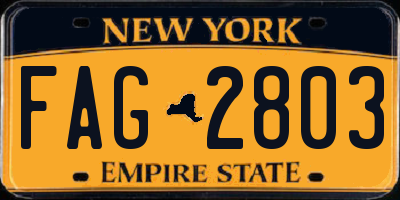 NY license plate FAG2803
