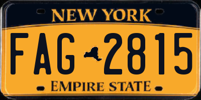 NY license plate FAG2815