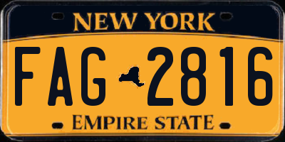 NY license plate FAG2816
