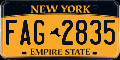NY license plate FAG2835