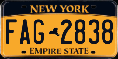 NY license plate FAG2838