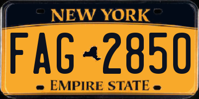NY license plate FAG2850