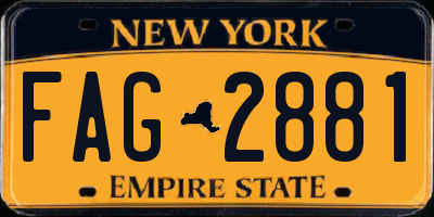 NY license plate FAG2881