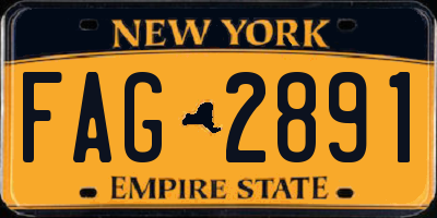 NY license plate FAG2891