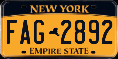 NY license plate FAG2892
