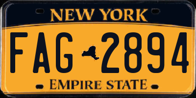 NY license plate FAG2894