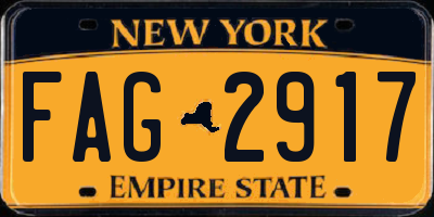 NY license plate FAG2917