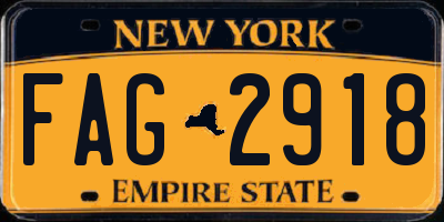 NY license plate FAG2918