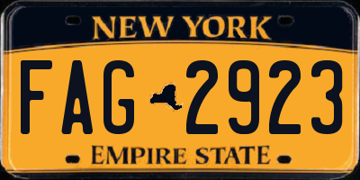 NY license plate FAG2923