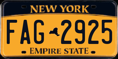 NY license plate FAG2925