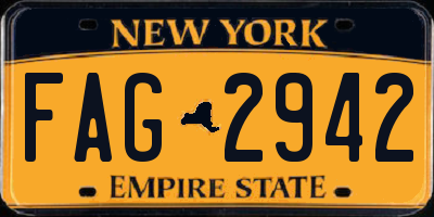 NY license plate FAG2942