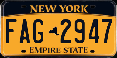 NY license plate FAG2947