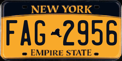 NY license plate FAG2956