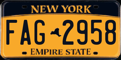 NY license plate FAG2958