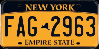 NY license plate FAG2963