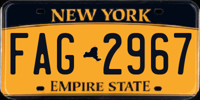 NY license plate FAG2967
