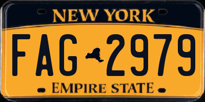 NY license plate FAG2979