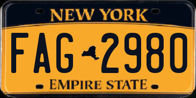 NY license plate FAG2980