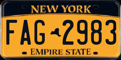 NY license plate FAG2983