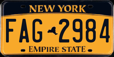 NY license plate FAG2984
