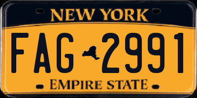NY license plate FAG2991