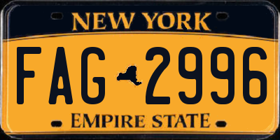 NY license plate FAG2996