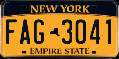 NY license plate FAG3041