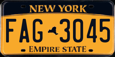 NY license plate FAG3045