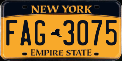 NY license plate FAG3075