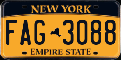 NY license plate FAG3088