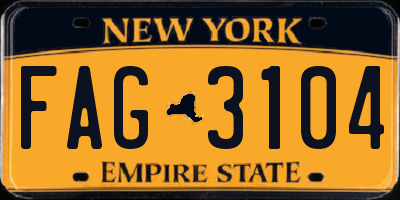 NY license plate FAG3104