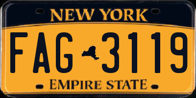 NY license plate FAG3119