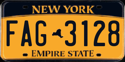 NY license plate FAG3128