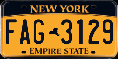 NY license plate FAG3129