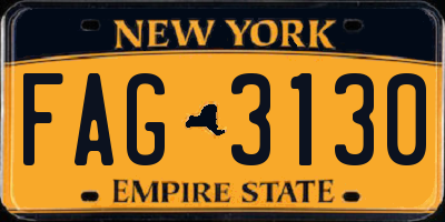 NY license plate FAG3130