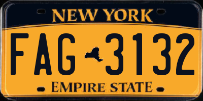 NY license plate FAG3132