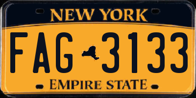 NY license plate FAG3133