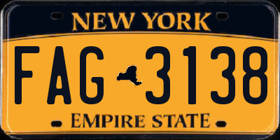 NY license plate FAG3138
