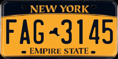 NY license plate FAG3145
