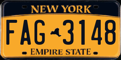 NY license plate FAG3148