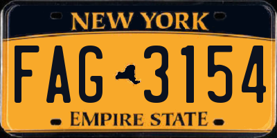 NY license plate FAG3154