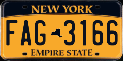 NY license plate FAG3166